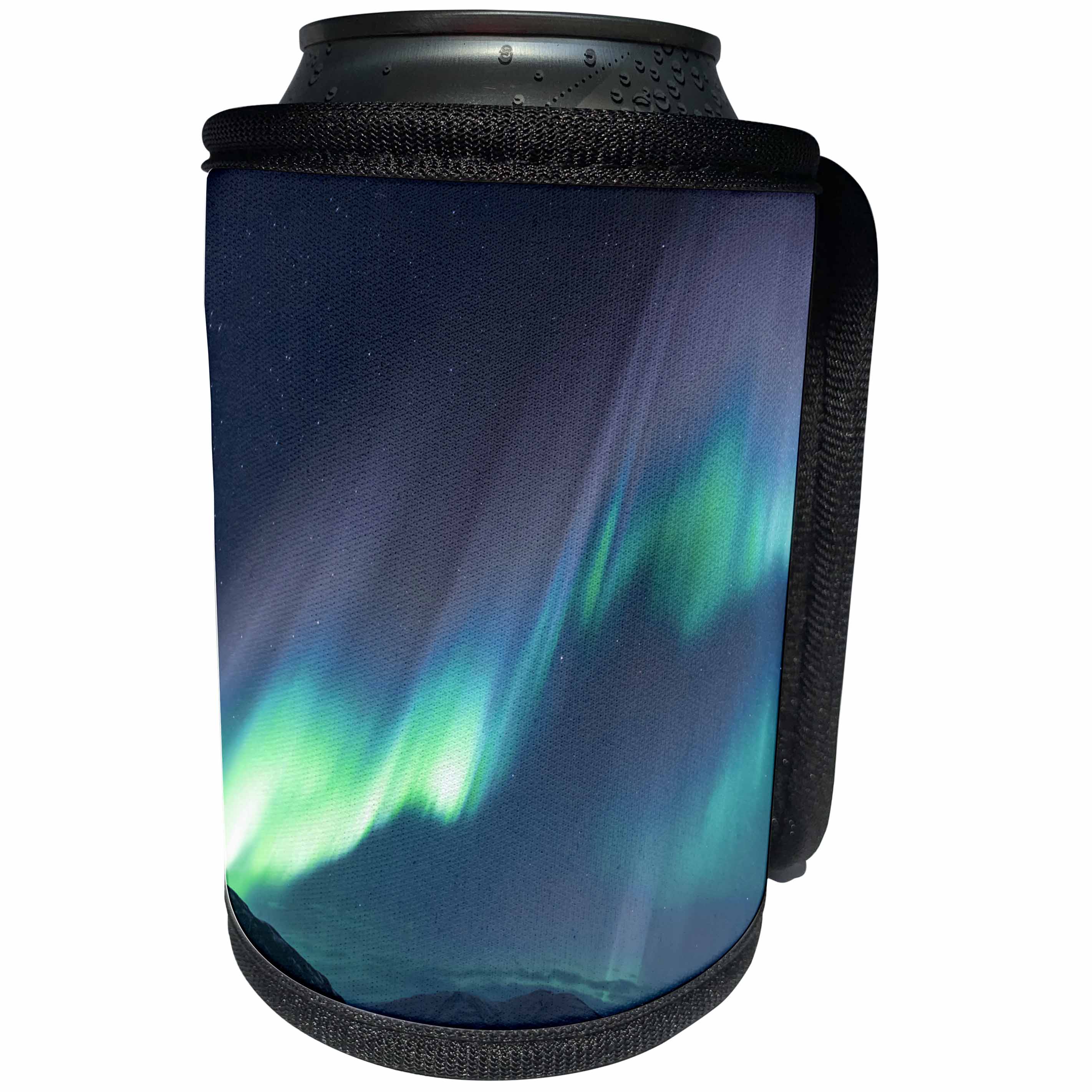 3dRose Danita Delimont - Northern lights - Europe, Iceland, Akureyri. Ribbons of northern lights across the sky. - Can Cooler Bottle Wrap (cc_277486)