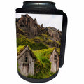 3dRose Danita Delimont - Iceland - Europe, Southeast Iceland. Old farm homes covered with turf. - Can Cooler Bottle Wrap (cc_277492)