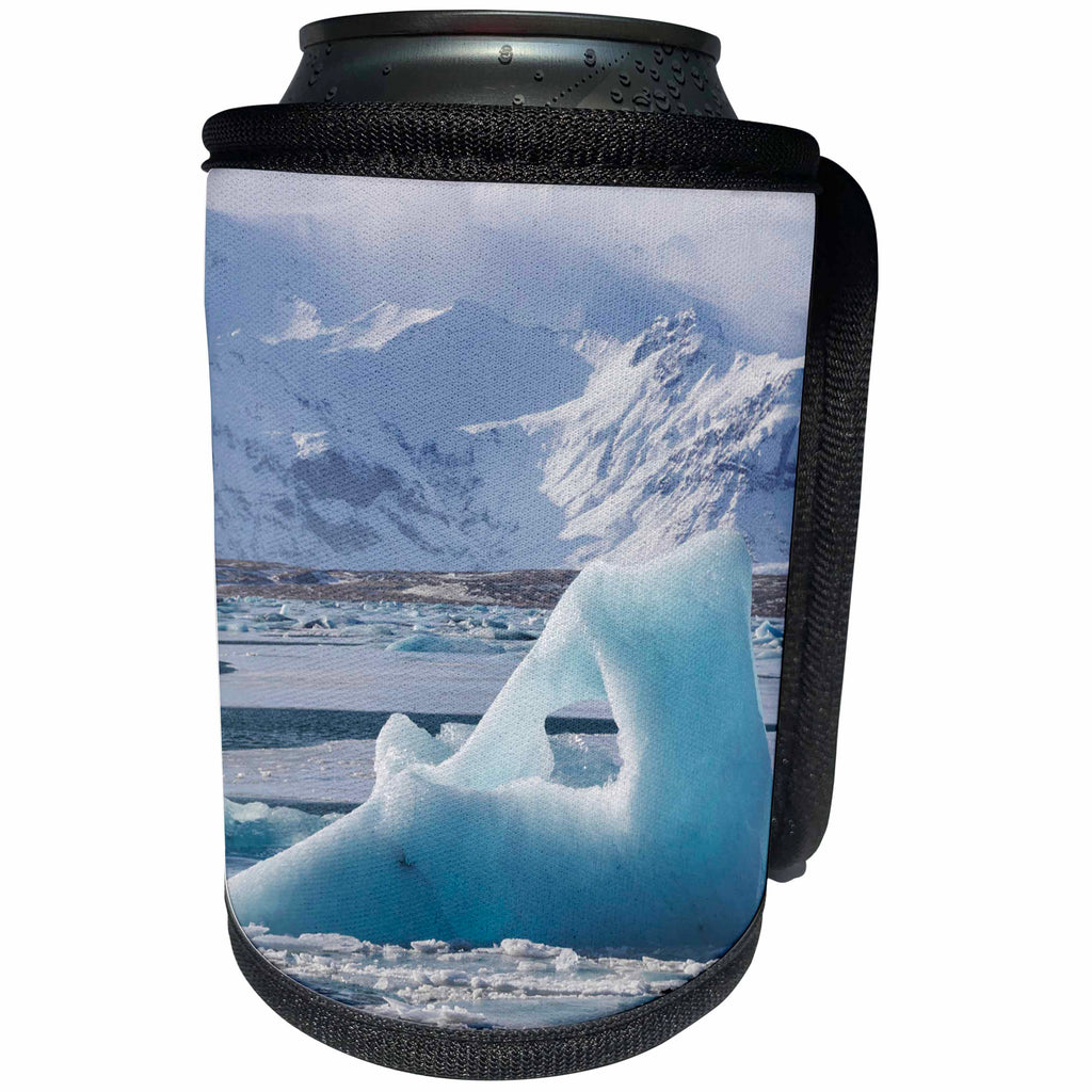 3dRose Danita Delimont - Icebergs - Iceland, Jokulsarlon lagoon. Ice from the Vatnajokull Glacier. - Can Cooler Bottle Wrap (cc_277496)