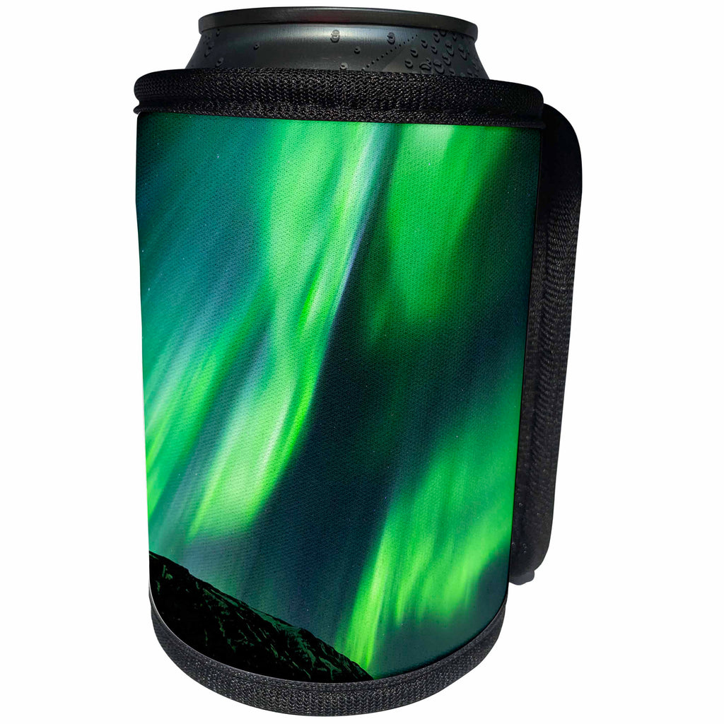 3dRose Danita Delimont - Northern lights - Europe, North Iceland, Near Akureyri. Northern Lights glowing green. - Can Cooler Bottle Wrap (cc_277512)