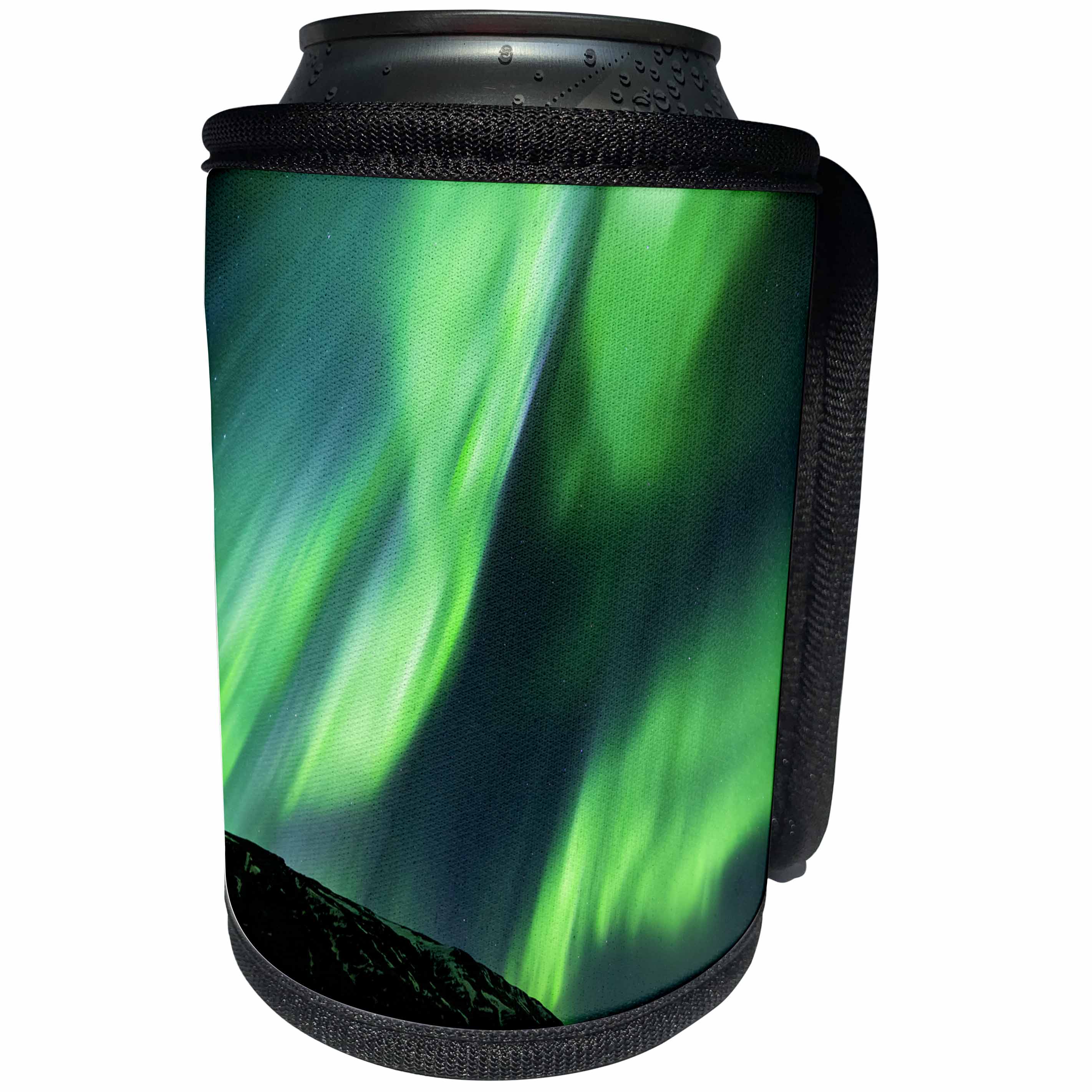3dRose Danita Delimont - Northern lights - Europe, North Iceland, Near Akureyri. Northern Lights glowing green. - Can Cooler Bottle Wrap (cc_277512)
