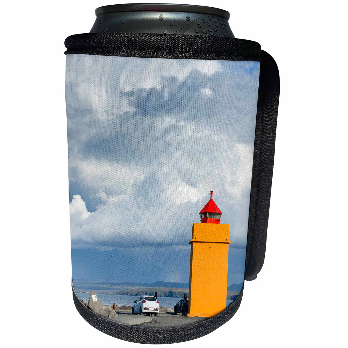 3dRose Danita Delimont - Lighthouses - Keflavik on Reykjanes Peninsula. Northern Europe, Iceland - Can Cooler Bottle Wrap (cc_277525)