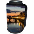 3dRose Danita Delimont - Italy - Italy, Florence. City streetlights illuminate the riverfront streets. - Can Cooler Bottle Wrap (cc_277576)