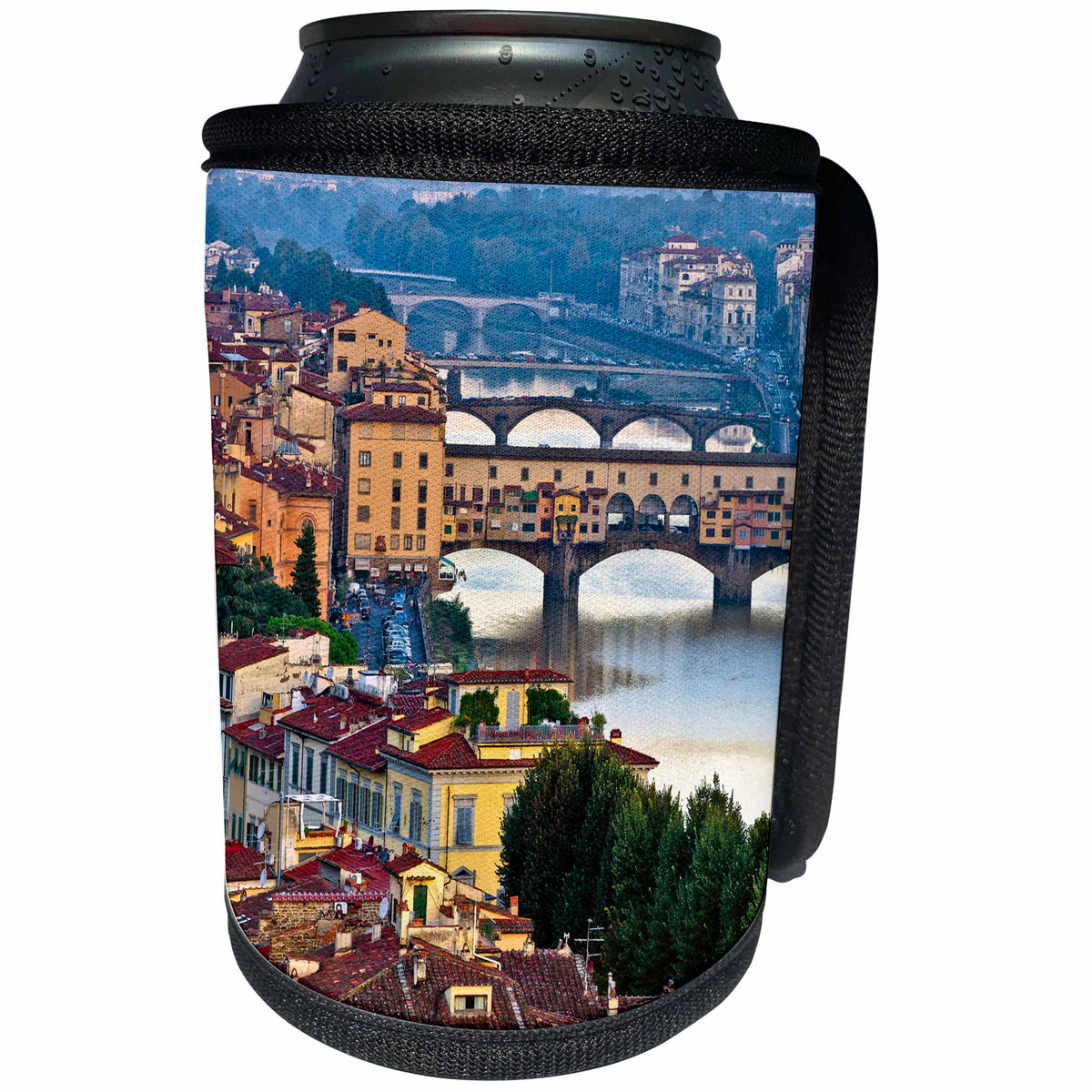 3dRose Danita Delimont - Cities - Italy, Florence, River View of the city. - Can Cooler Bottle Wrap (cc_277583)