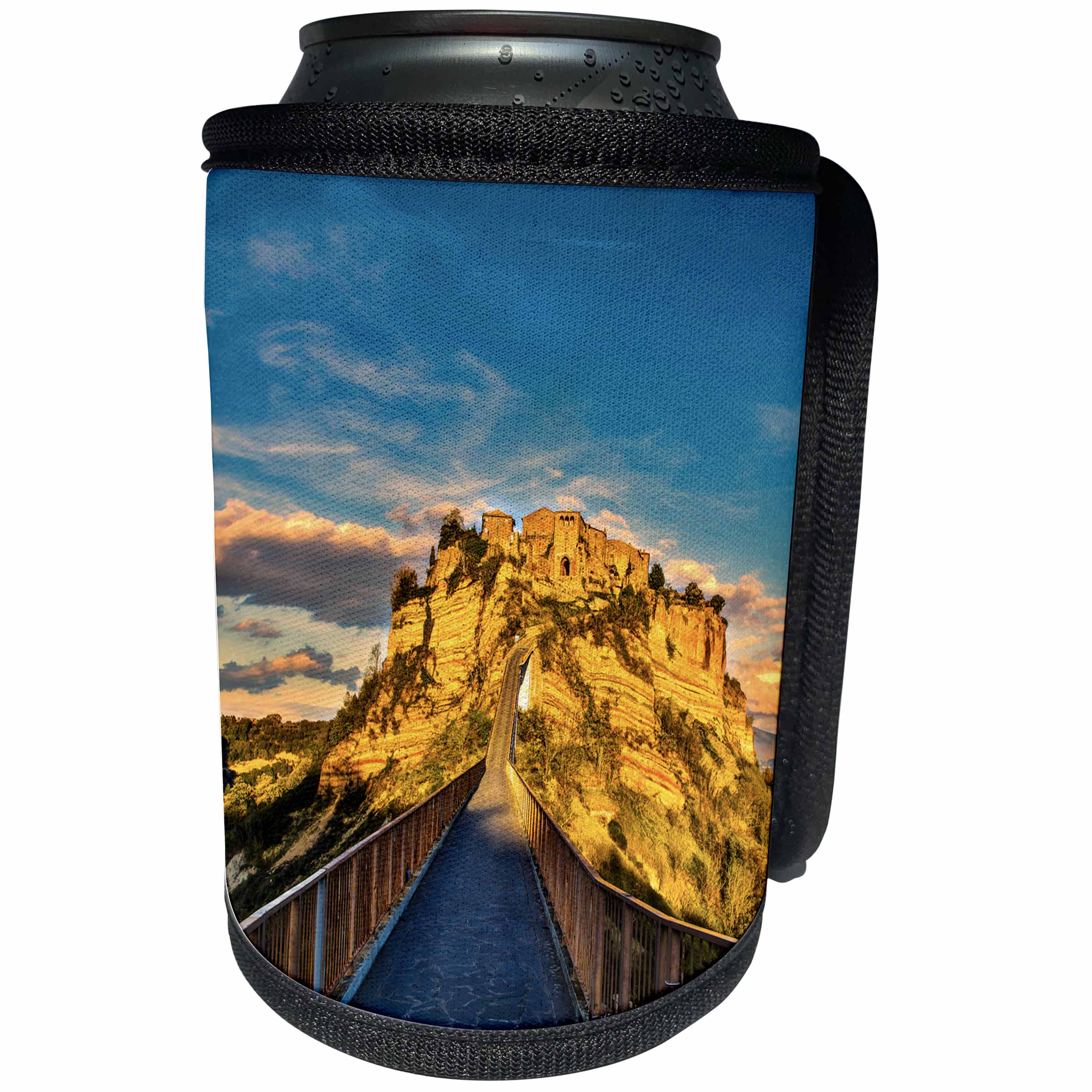 3dRose Danita Delimont - Bridges - Italy, Civita, Bridge to Civita - Can Cooler Bottle Wrap (cc_277607)