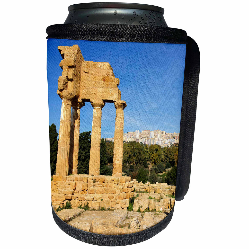 3dRose Danita Delimont - Ruins - Italy, Sicily, city of Agrigento temple ruins of the old city. - Can Cooler Bottle Wrap (cc_277618)
