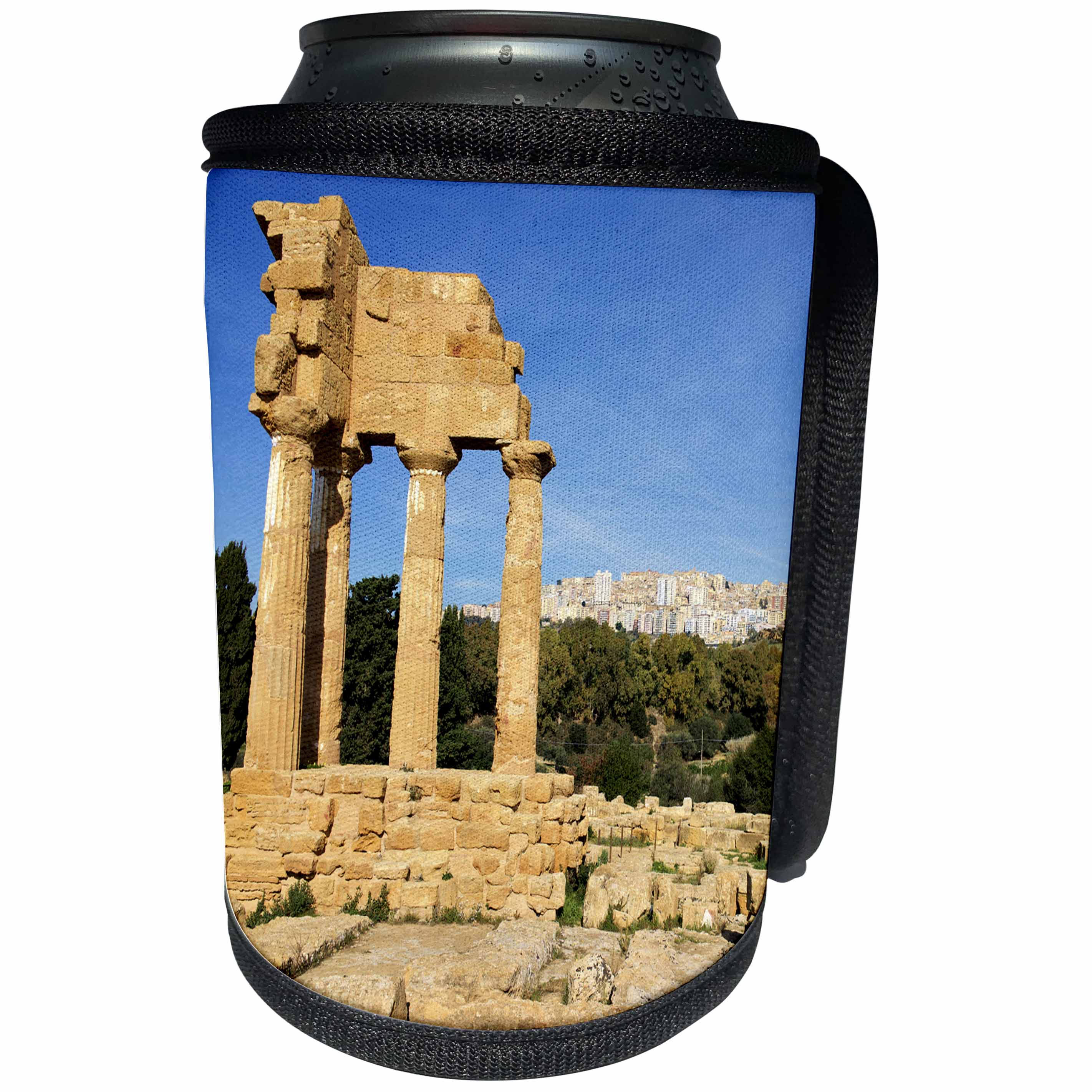 3dRose Danita Delimont - Ruins - Italy, Sicily, city of Agrigento temple ruins of the old city. - Can Cooler Bottle Wrap (cc_277618)