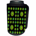 3dRose Jaclinart Surreal Space Eye Eyeball Fantasy Psychedelic - Surreal lime and olive green alien eyeballs on a black background - Can Cooler Bottle Wrap (cc_27763)