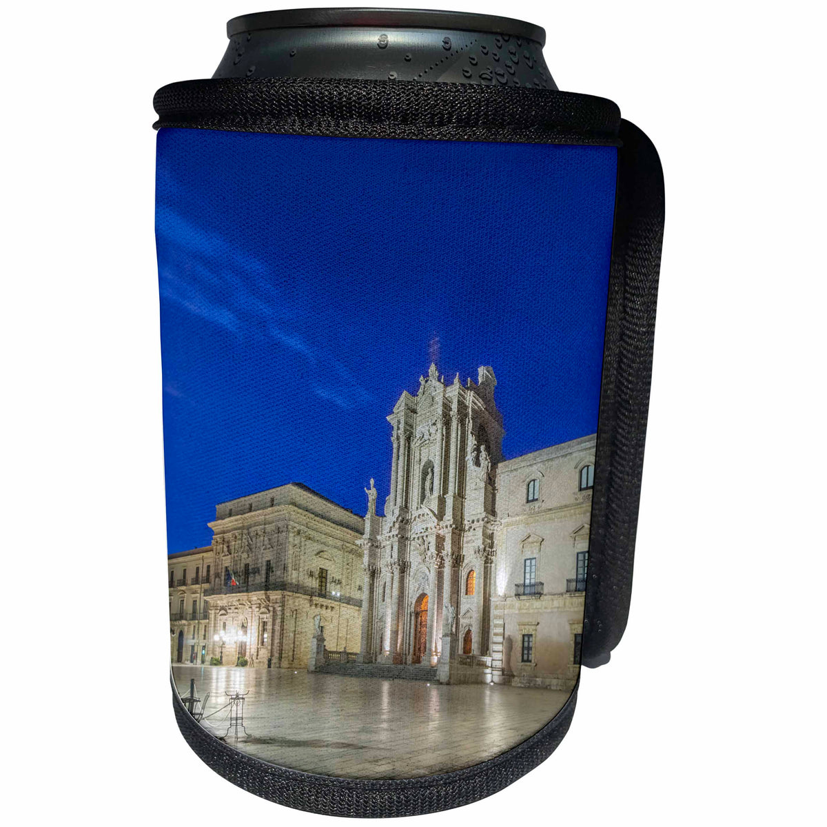 3dRose Danita Delimont - Italy - Europe, Italy, Sicily, Syracuse, Piazza Duomo at dawn - Can Cooler Bottle Wrap (cc_277640)