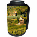 3dRose Danita Delimont - Vineyards - Italy, Tuscany, Chianti, Autumn Vineyard Rows with Bright Color - Can Cooler Bottle Wrap (cc_277666)
