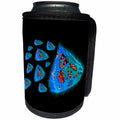 3dRose Jaclinart Surreal Space Fish Fantasy Psychedelic Alien - Surreal sci fi blue and red alien fish swimming through space on a black background - Can Cooler Bottle Wrap (cc_27778)