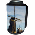 3dRose Danita Delimont - Windmills - Netherlands, Kinderdijk. Traditional Dutch windmills along a canal. - Can Cooler Bottle Wrap (cc_277791)