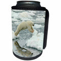 3dRose Danita Delimont - Bears - Norway, Svalbard, Polar Bear Jumping between the Pack Ice - Can Cooler Bottle Wrap (cc_277793)
