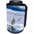 3dRose Danita Delimont - Bears - Norway, Svalbard. Polar Bear on the pack ice in the Arctic - Can Cooler Bottle Wrap (cc_277796)