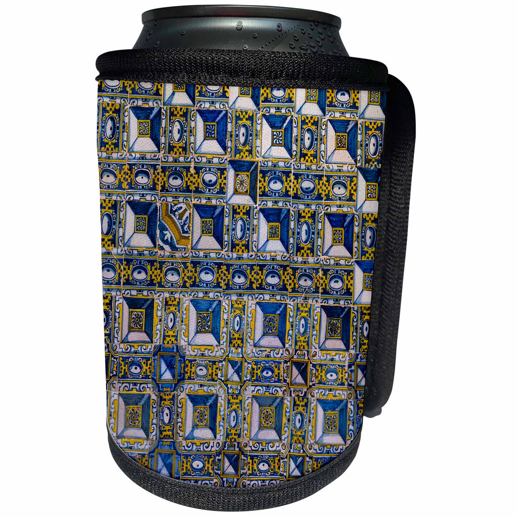 3dRose Danita Delimont - Patterns - Azulejo in the Convent of Christ in Tomar. Portugal - Can Cooler Bottle Wrap (cc_277805)