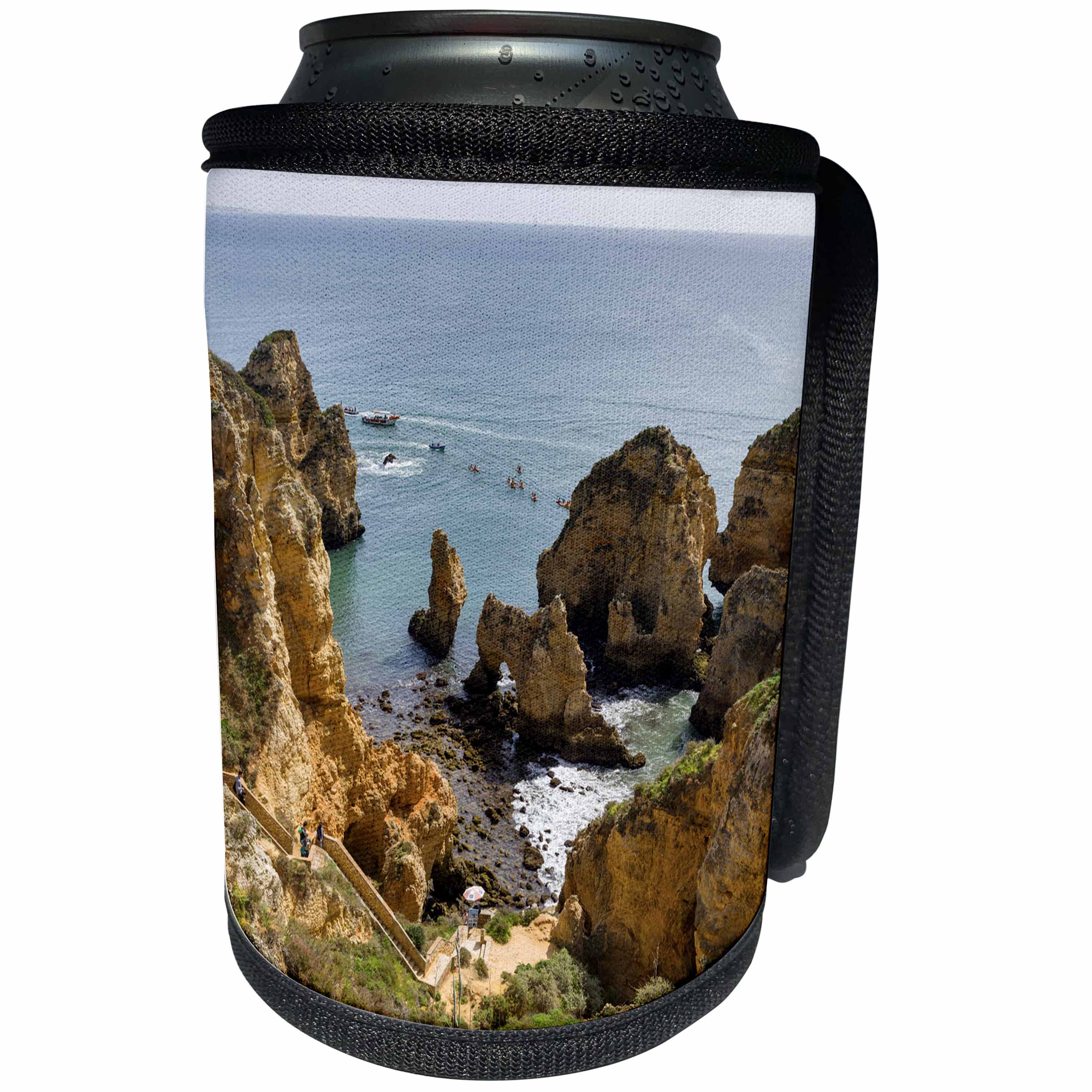 3dRose Danita Delimont - Coastlines - View from Ponta da Piedade at the rocky coast of the Algarve, Portugal - Can Cooler Bottle Wrap (cc_277811)