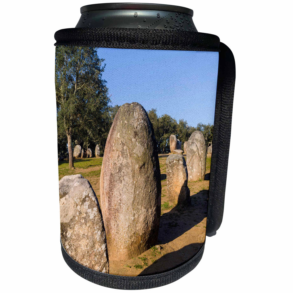 3dRose Danita Delimont - Portugal - Landscape with Almendres Cromlech stone circles. Portugal - Can Cooler Bottle Wrap (cc_277823)