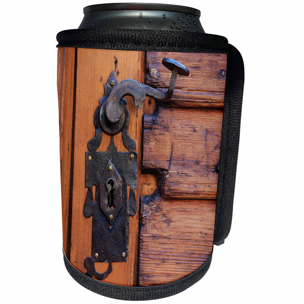 3dRose Danita Delimont - Architecture - Romania, Brasov. Door handle, key hole. - Can Cooler Bottle Wrap (cc_277855)