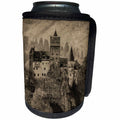 3dRose Danita Delimont - Castles - Transylvania, Romania, 13th century Castle in sepia. - Can Cooler Bottle Wrap (cc_277865)