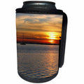 3dRose Bob Molchan Photography Sunsets - Sunset Orange Ocean Boat Water Silhouette Reflection Bird - Can Cooler Bottle Wrap (cc_27787)