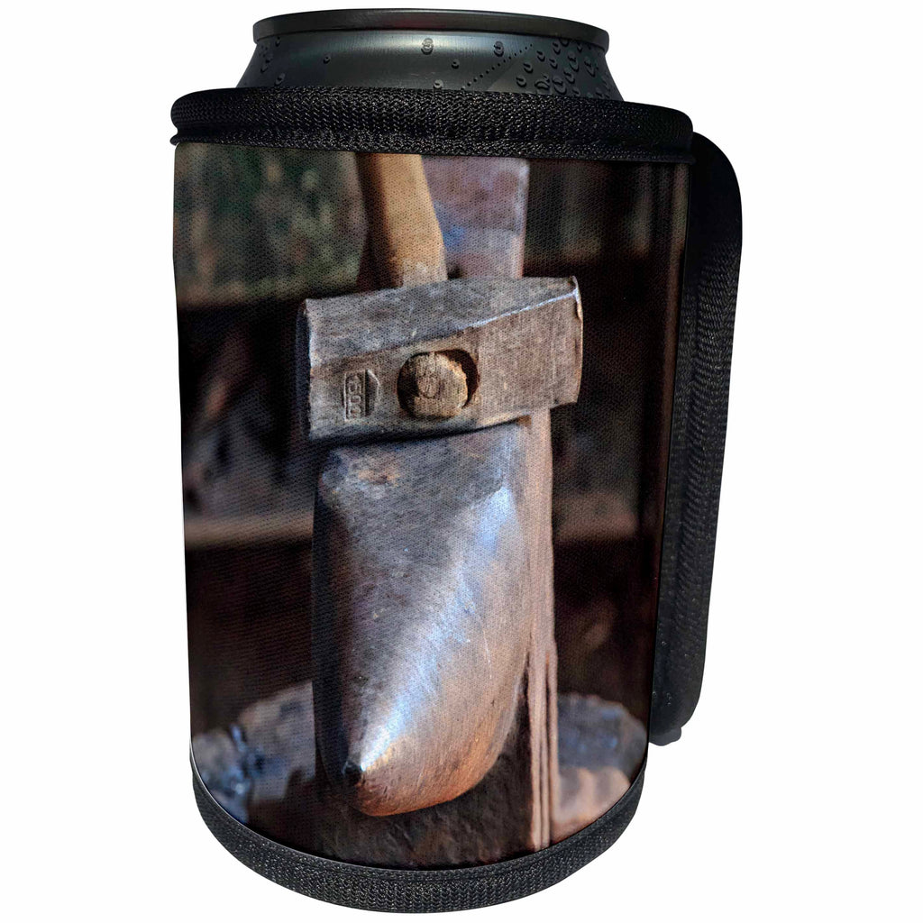 3dRose Danita Delimont - Industrial - Romania, Transylvania, Viscri, Blacksmith tools of the trade. - Can Cooler Bottle Wrap (cc_277870)