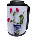 3dRose Danita Delimont - Flowers - Spain, Andalusia. Arcos de la Frontera. Painted ceramic flower pot. - Can Cooler Bottle Wrap (cc_277888)
