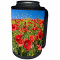 3dRose Danita Delimont - Flowers - Spain, Andalusia. A field of bright and cheerful red poppy wildflowers - Can Cooler Bottle Wrap (cc_277891)