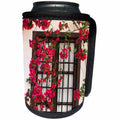 3dRose Danita Delimont - Flowers - Spain, Andalusia. Cordoba. Red bougainvillea and house window. - Can Cooler Bottle Wrap (cc_277893)