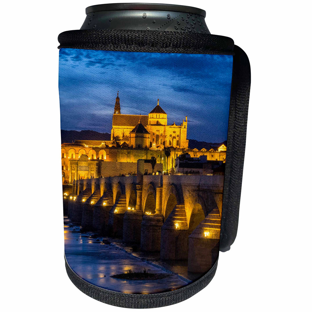 3dRose Danita Delimont - Bridges - Spain, Andalusia. Cordoba. Roman bridge across the Guadalquivir river. - Can Cooler Bottle Wrap (cc_277894)