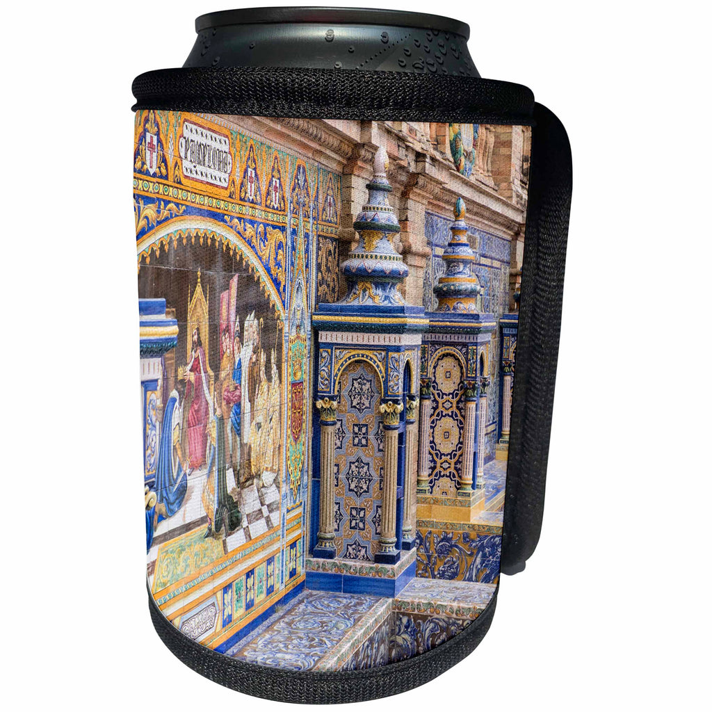 3dRose Danita Delimont - Spain - Spain, Andalusia, Seville. Traditionally decorated Plaza de Espana - Can Cooler Bottle Wrap (cc_277896)