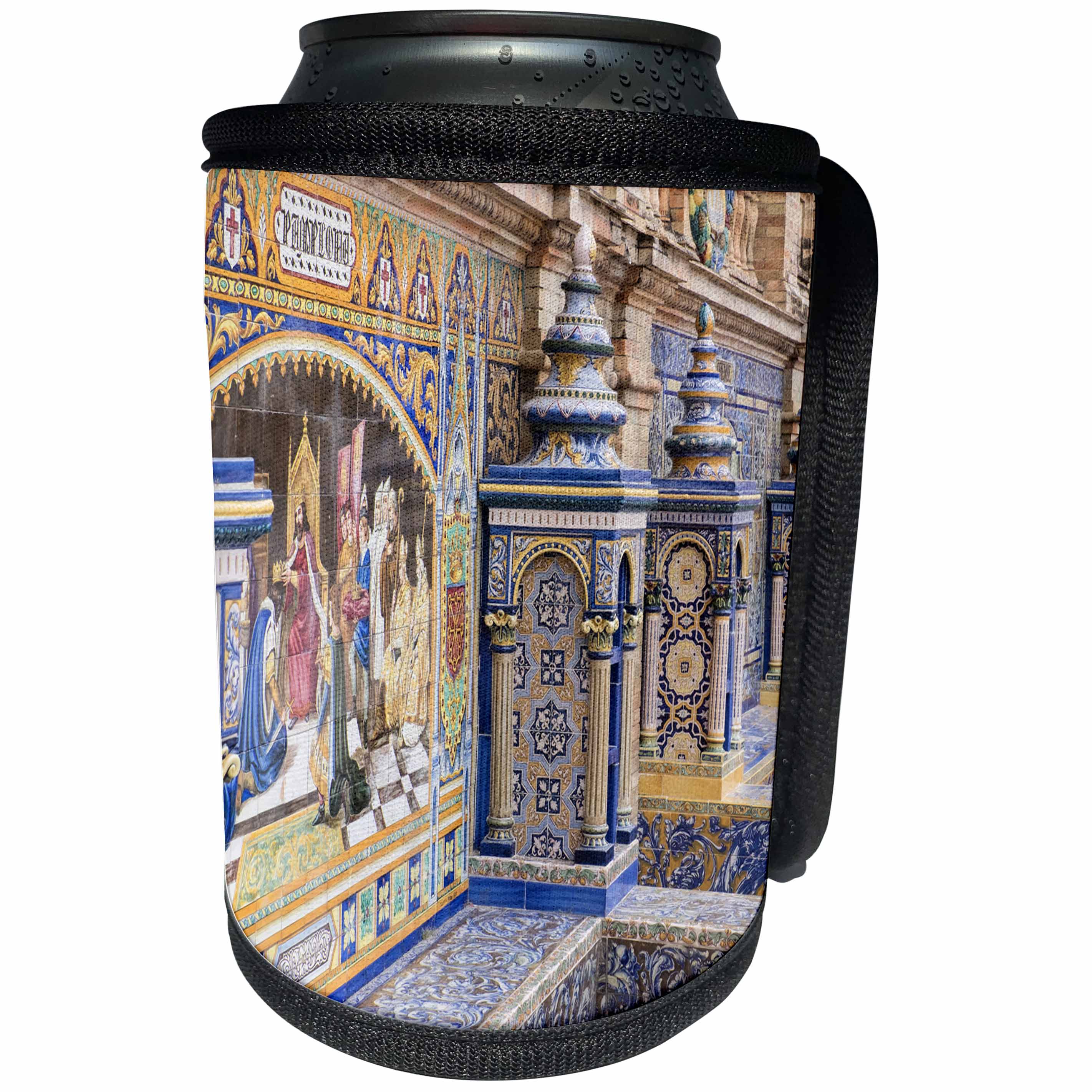 3dRose Danita Delimont - Spain - Spain, Andalusia, Seville. Traditionally decorated Plaza de Espana - Can Cooler Bottle Wrap (cc_277896)