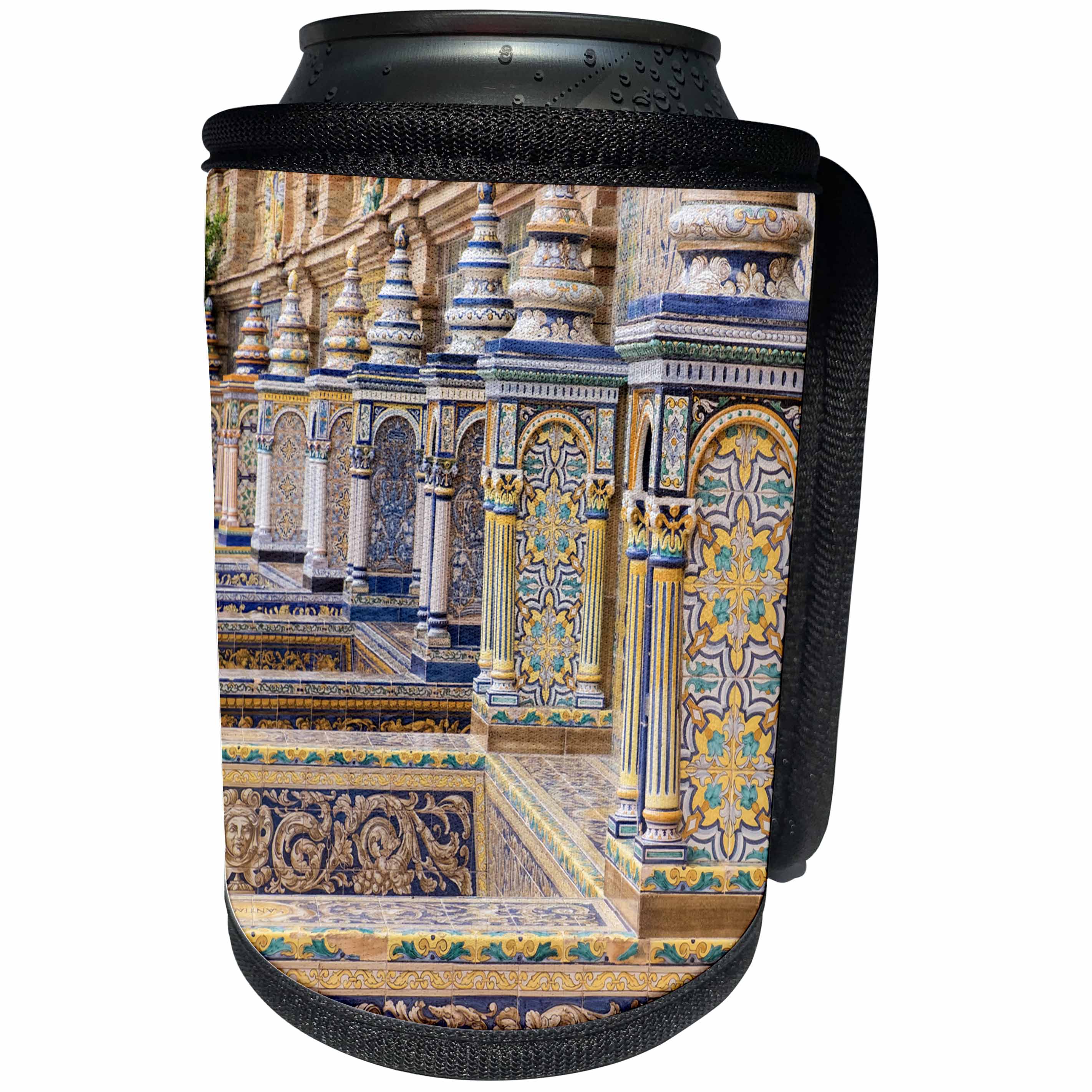 3dRose Danita Delimont - Spain - Spain, Andalusia, Seville. Plaza de Espana ornately decorated. - Can Cooler Bottle Wrap (cc_277899)
