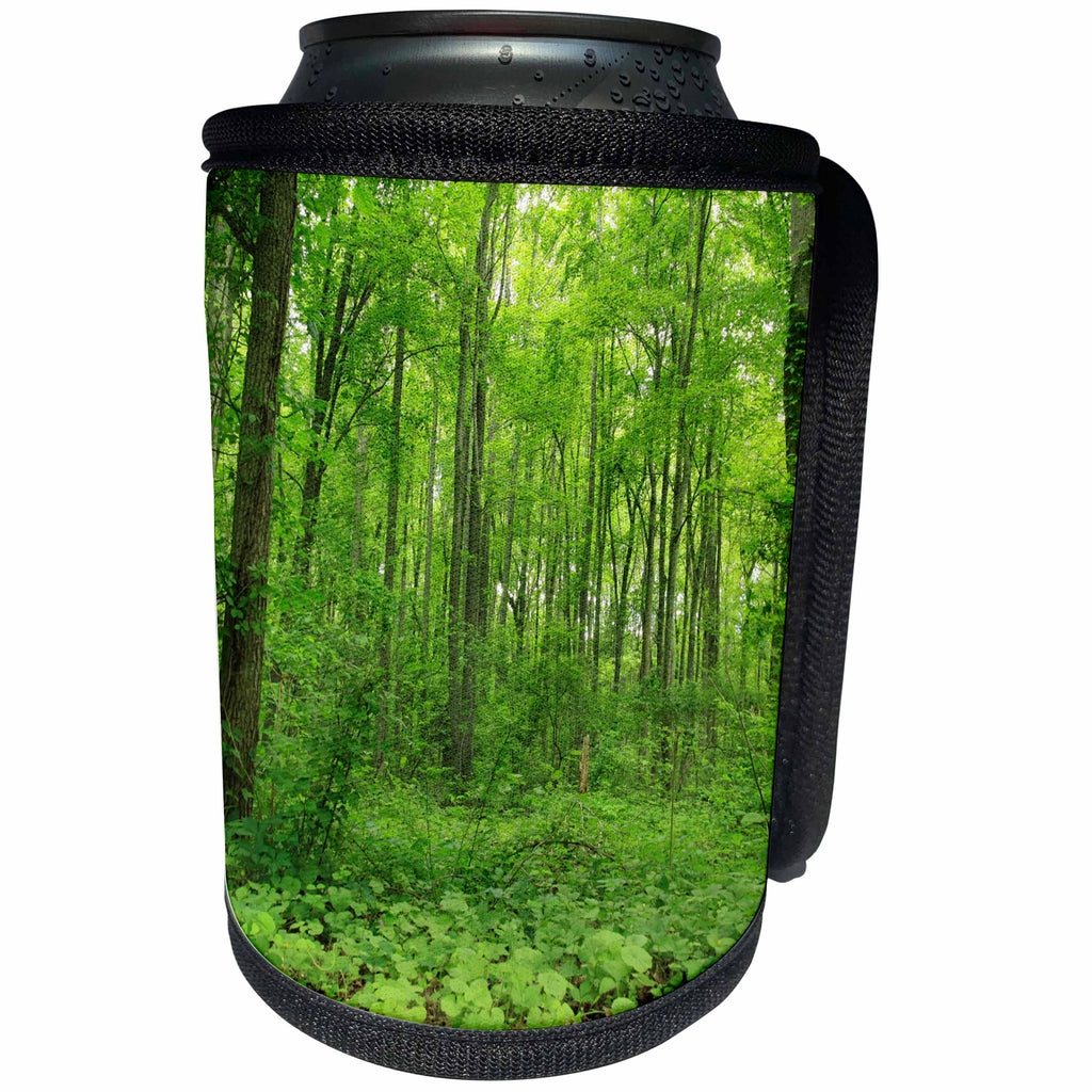 3dRose Bob Molchan Photography Landscapes - Trees Leaves Green Forest - Can Cooler Bottle Wrap (cc_27790)