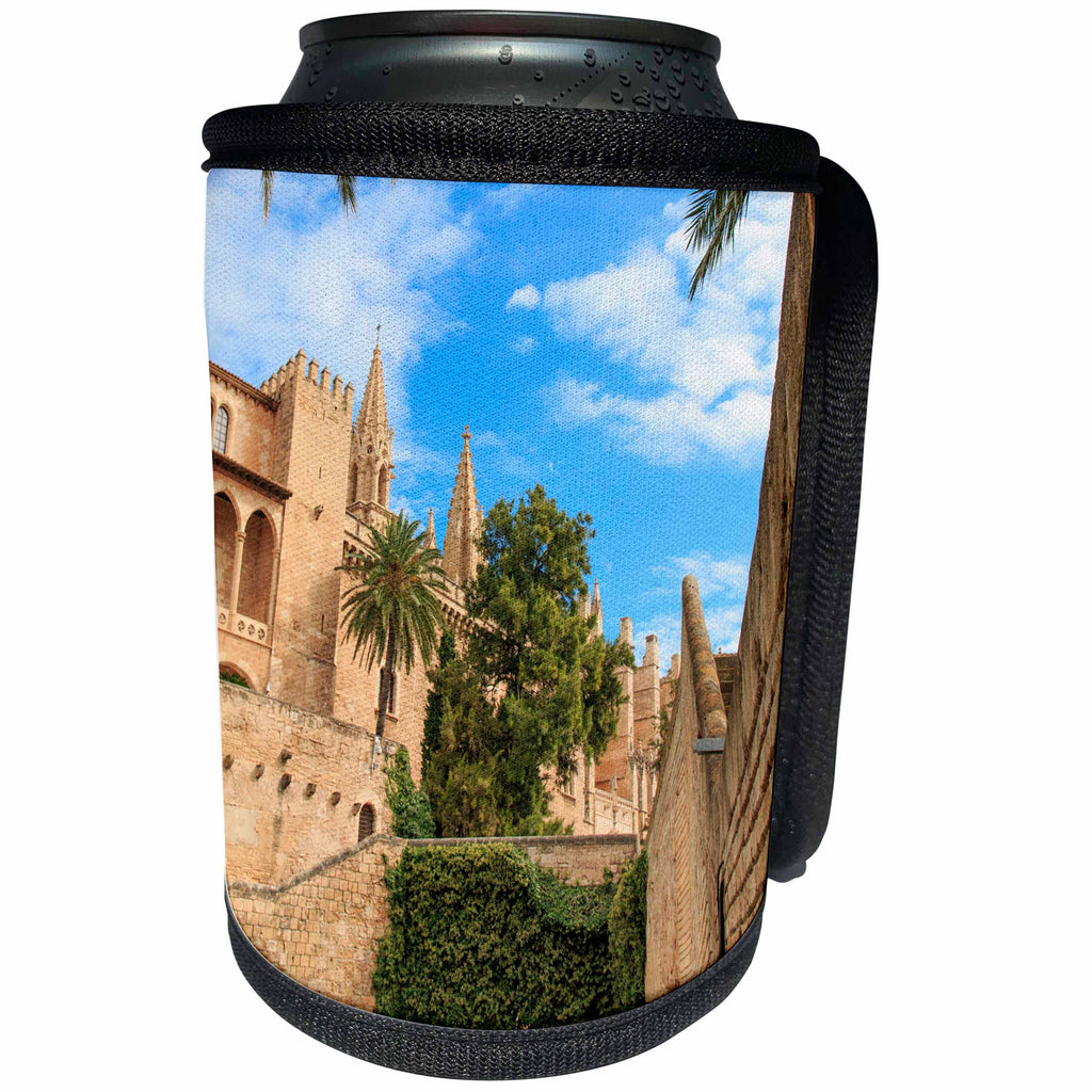 3dRose Danita Delimont - Cities - Spain, Balearic Islands, Mallorca, Palma de Mallorca, stone towers - Can Cooler Bottle Wrap (cc_277905)