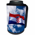 3dRose Danita Delimont - Flags - Croatian flag against blue sky and clouds, Ston, Croatia - Can Cooler Bottle Wrap (cc_277922)