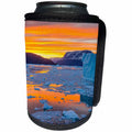 3dRose Danita Delimont - Sunsets - Greenland, Gasefjord. Sunset with icebergs and brash ice. - Can Cooler Bottle Wrap (cc_277944)