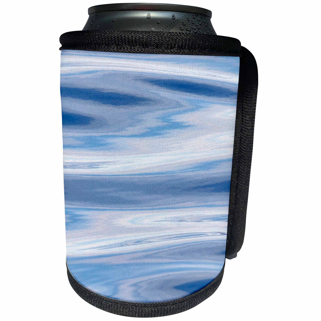 3dRose Danita Delimont - Abstracts - Waves reflecting sky in blue, grey and silver. Greenland, Denmark - Can Cooler Bottle Wrap (cc_277968)