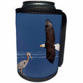 3dRose Danita Delimont - Birds - Bald Eagle flying past Great Blue Heron - Can Cooler Bottle Wrap (cc_278046)