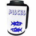 3dRose Patricia Sanders Creations - Blue Pisces - Can Cooler Bottle Wrap (cc_27806)