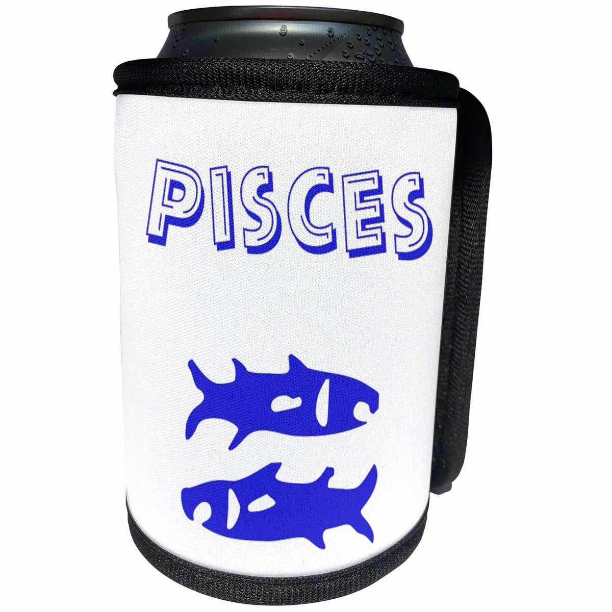 3dRose Patricia Sanders Creations - Blue Pisces - Can Cooler Bottle Wrap (cc_27806)
