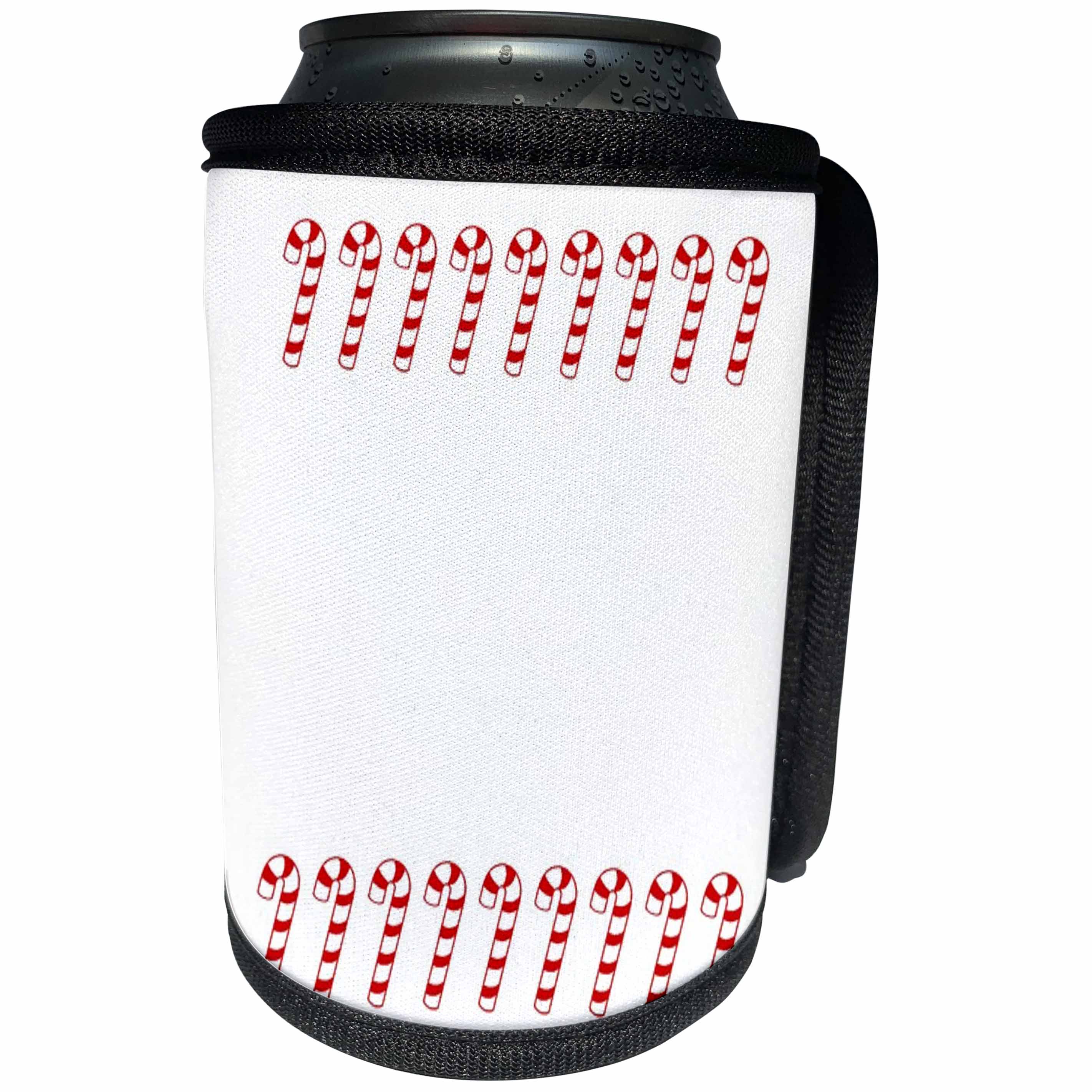 3dRose Patricia Sanders Christmas - Candy Canes Christmas - Can Cooler Bottle Wrap (cc_27807)