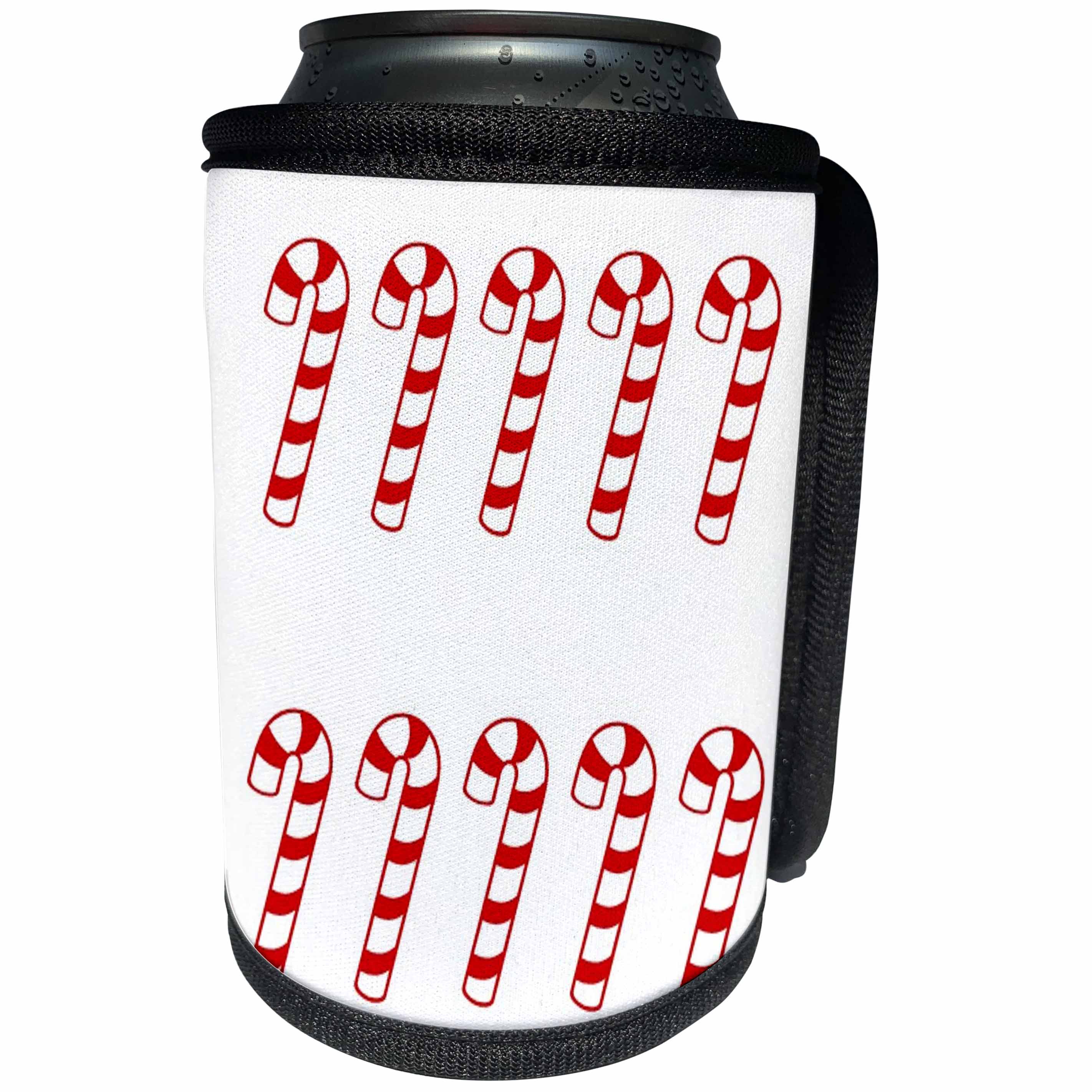 3dRose Patricia Sanders Christmas - Large Candy Canes Christmas - Can Cooler Bottle Wrap (cc_27808)