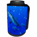 3dRose Danita Delimont - Sharks - Fiji. Close up of bull sharks - Can Cooler Bottle Wrap (cc_278087)