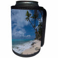 3dRose Danita Delimont - Beaches - Deserted sandy beach on an island with palm trees, Kingdom of Tonga. - Can Cooler Bottle Wrap (cc_278120)