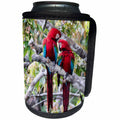 3dRose Danita Delimont - Parrots - Brazil, Mato Grosso do Sul, Jardim, Red and green macaws nuzzling - Can Cooler Bottle Wrap (cc_278163)