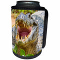 3dRose Danita Delimont - Reptiles - Brazil, Pantanal, A spectacled caiman showing off its teeth. - Can Cooler Bottle Wrap (cc_278212)