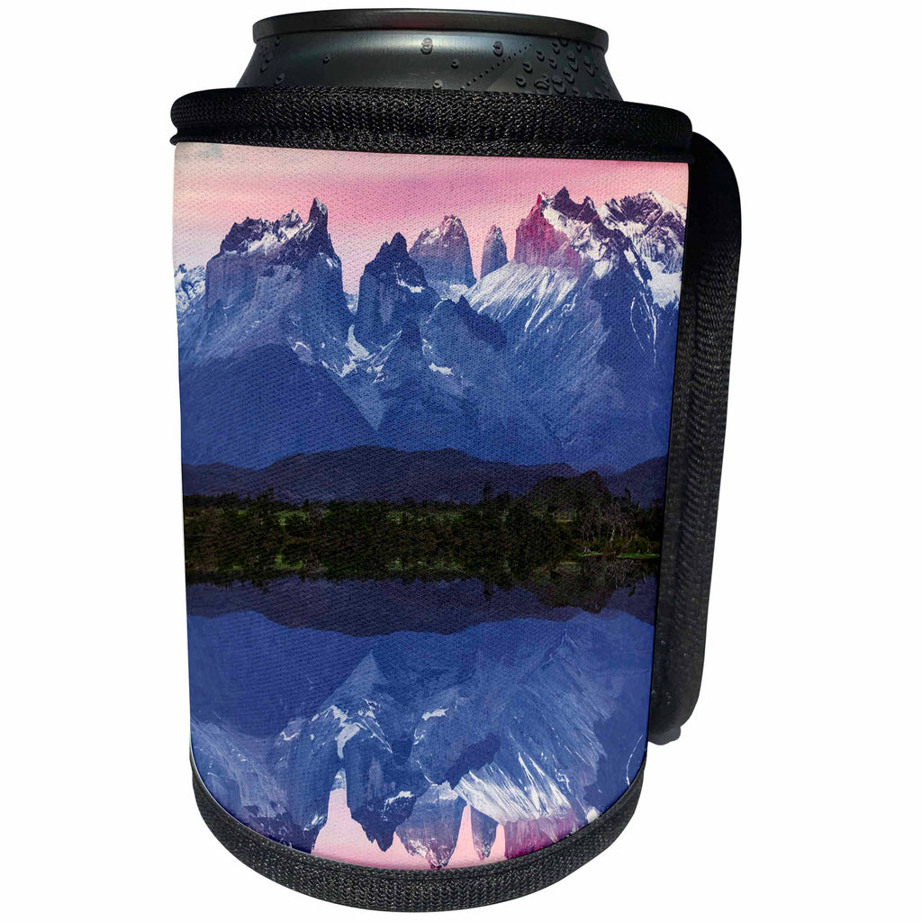 3dRose Danita Delimont - Mountains - Paine Massif sunset reflection, Torres del Paine NP, Patagonia, Chile - Can Cooler Bottle Wrap (cc_278266)