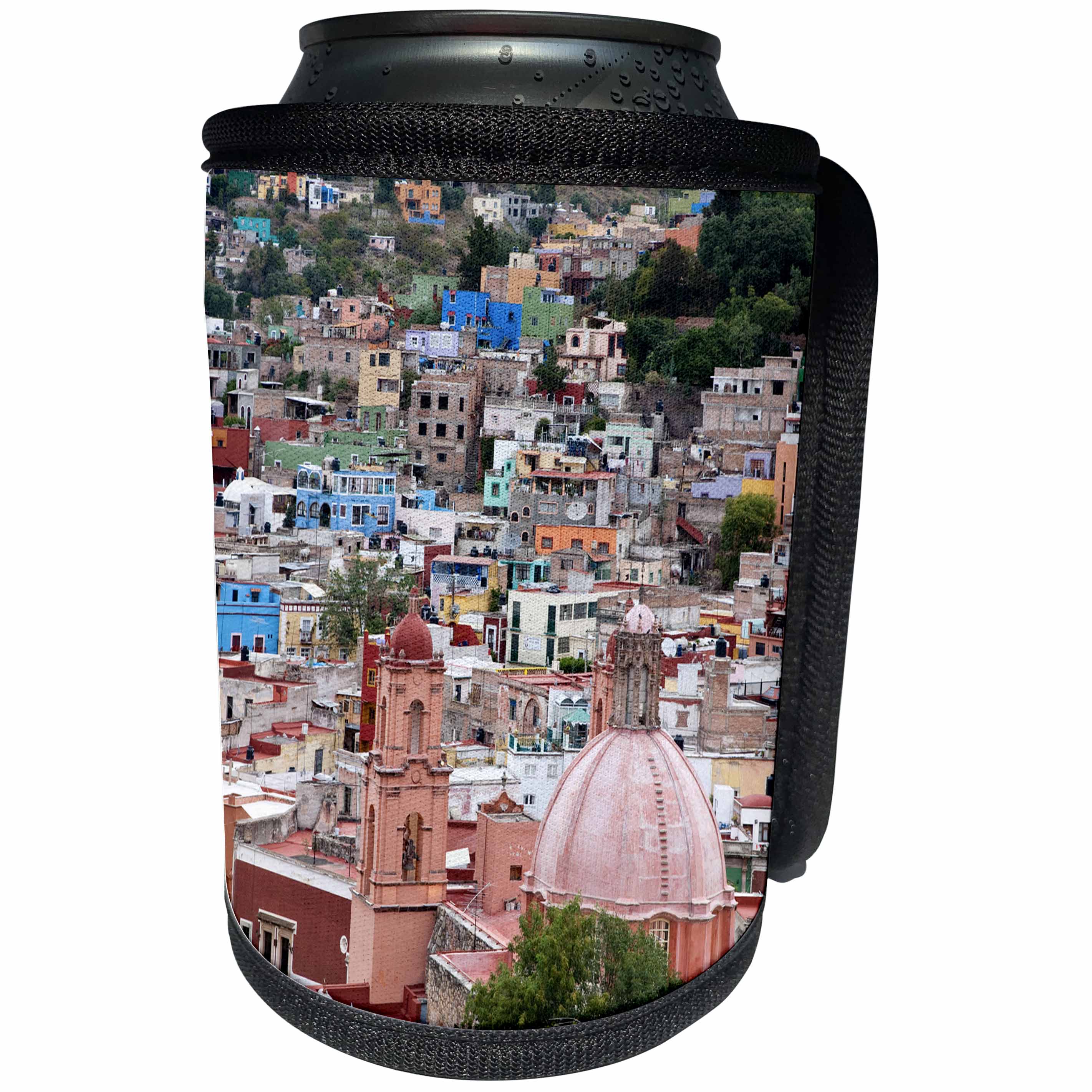 3dRose Danita Delimont - Cities - Mexico, Guanajuato, View of Guanajuato from El Pipila Monument - Can Cooler Bottle Wrap (cc_278286)