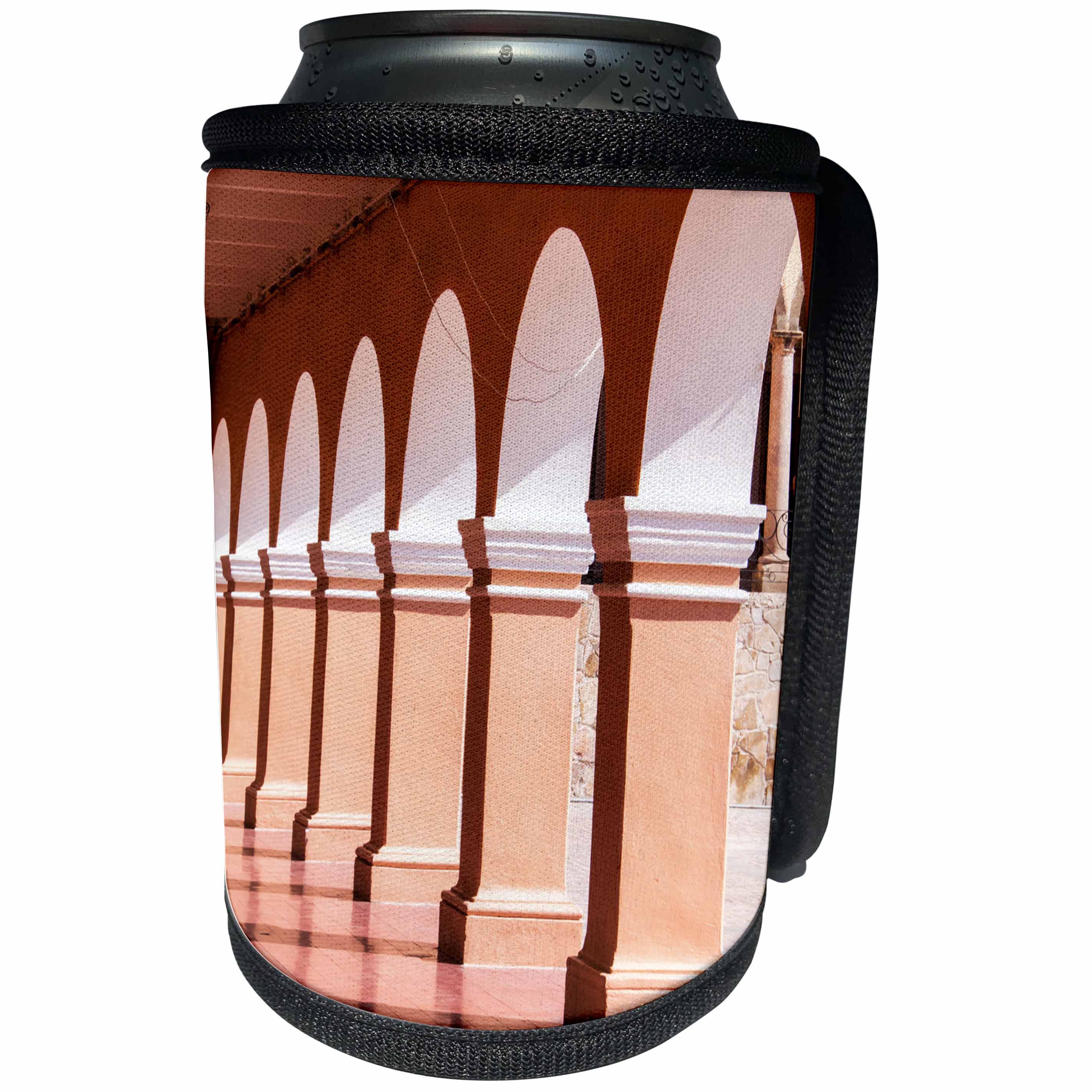 3dRose Danita Delimont - Architecture - Mexico, Dolores Hidalgo, walk way with Arches of buildings - Can Cooler Bottle Wrap (cc_278293)