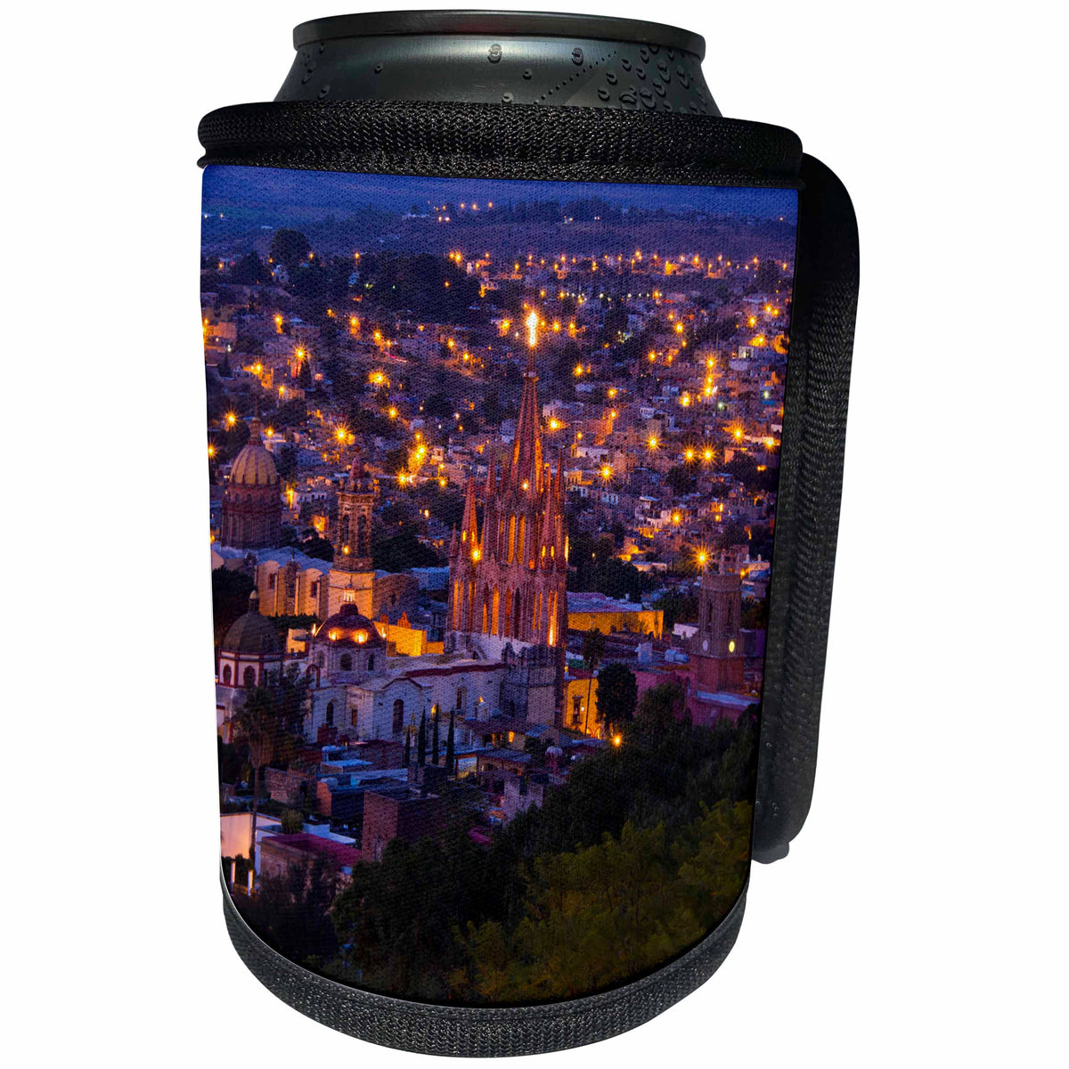 3dRose Danita Delimont - Cities - Mexico, San Miguel de Allende, Evening City View from above. - Can Cooler Bottle Wrap (cc_278299)